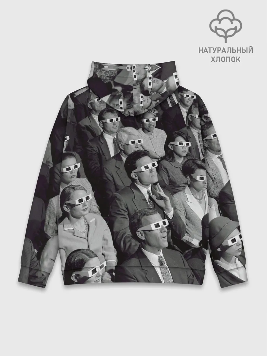 Худи мужской база хлопок / Люди смотрят фильм в 3d очках