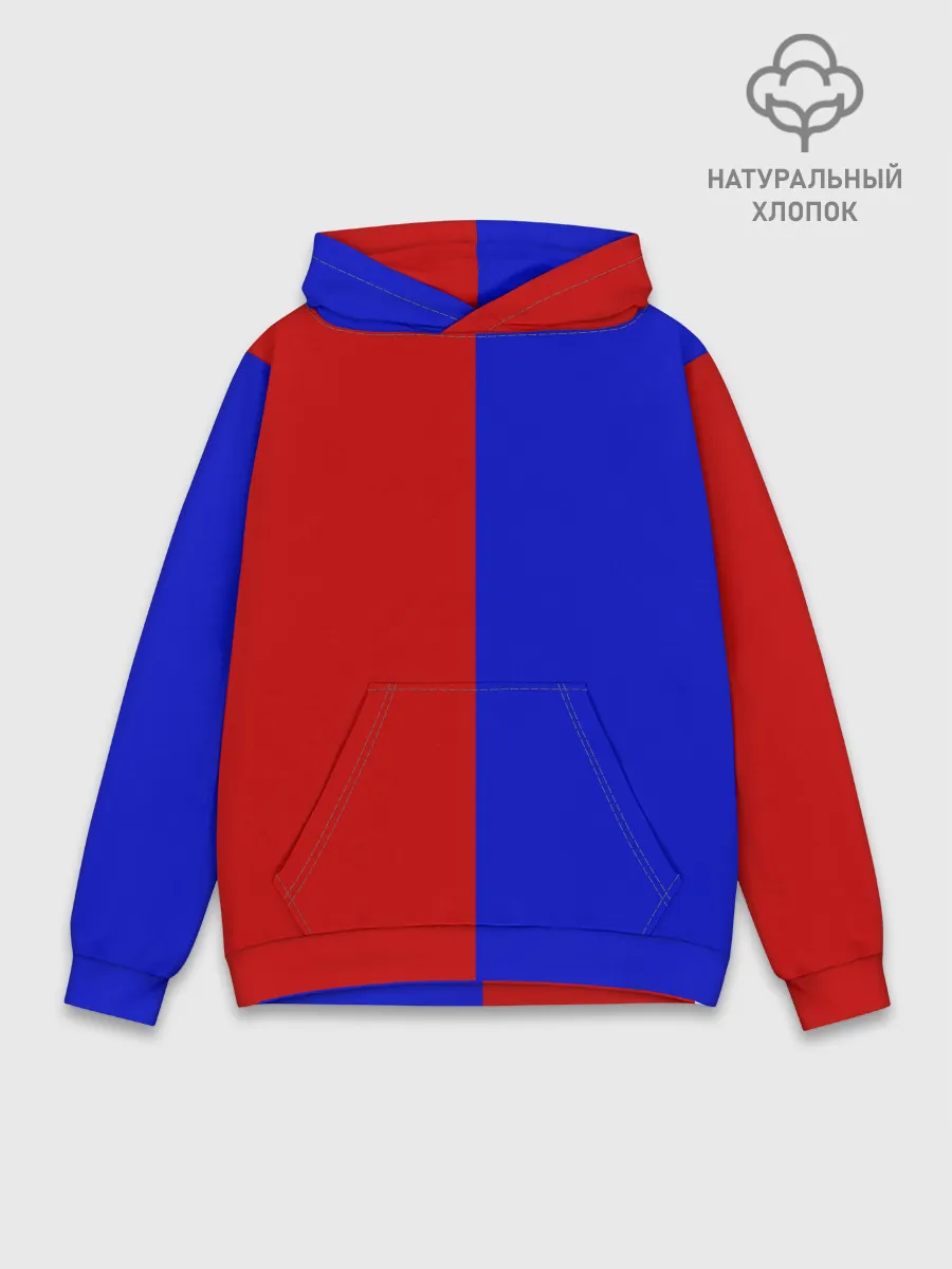 Худи мужской база хлопок / Красно-синий
