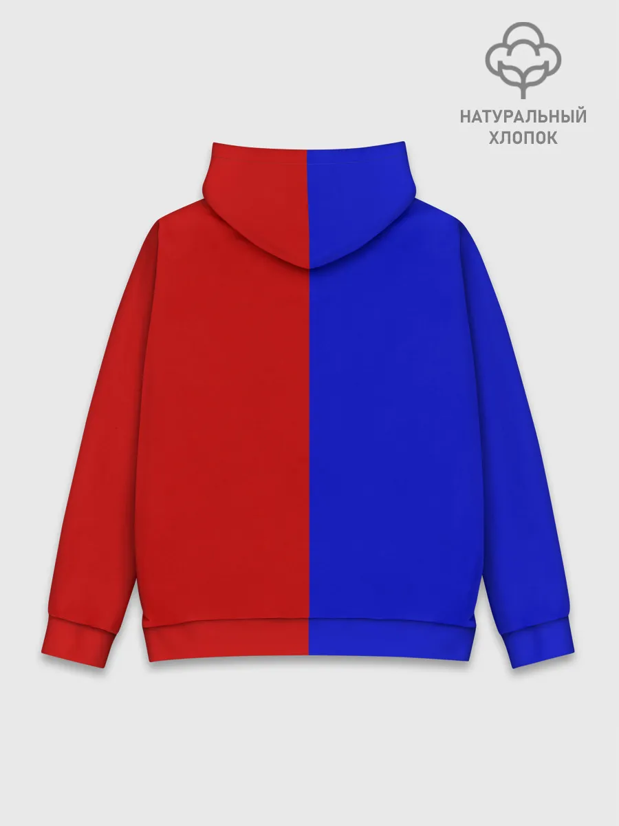 Худи мужской база хлопок / Красно-синий