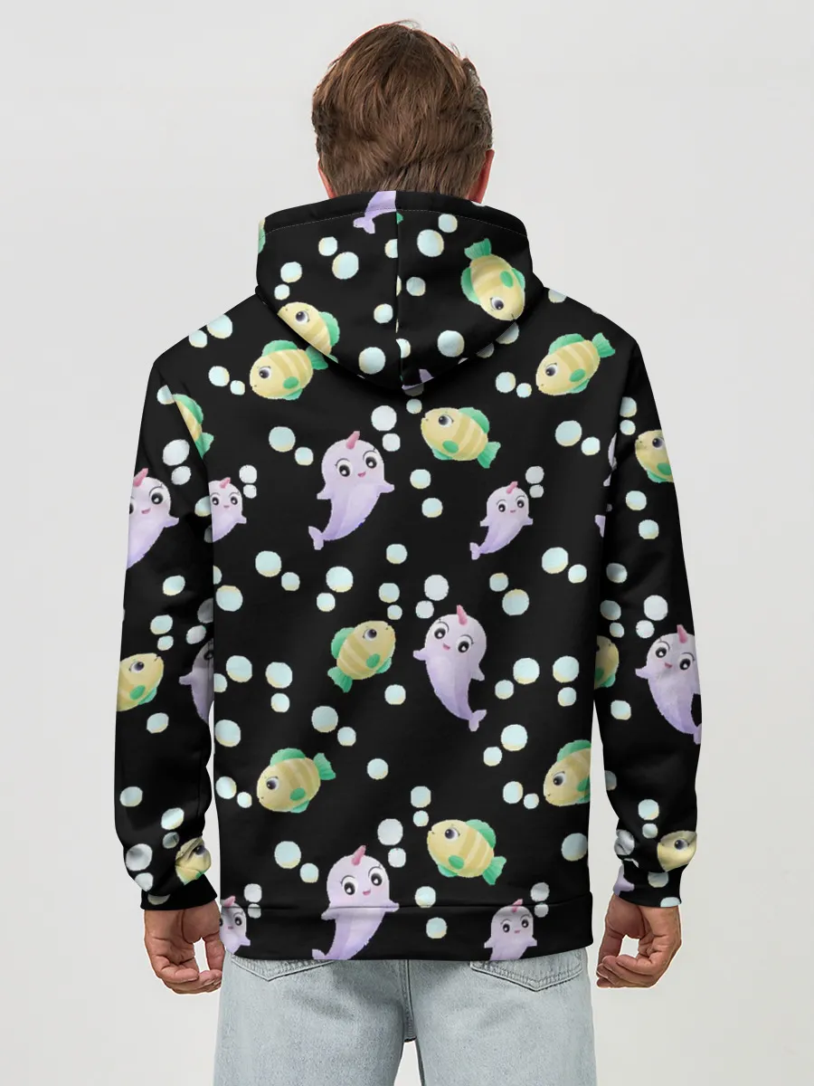 Худи мужской база хлопок / Морские жители