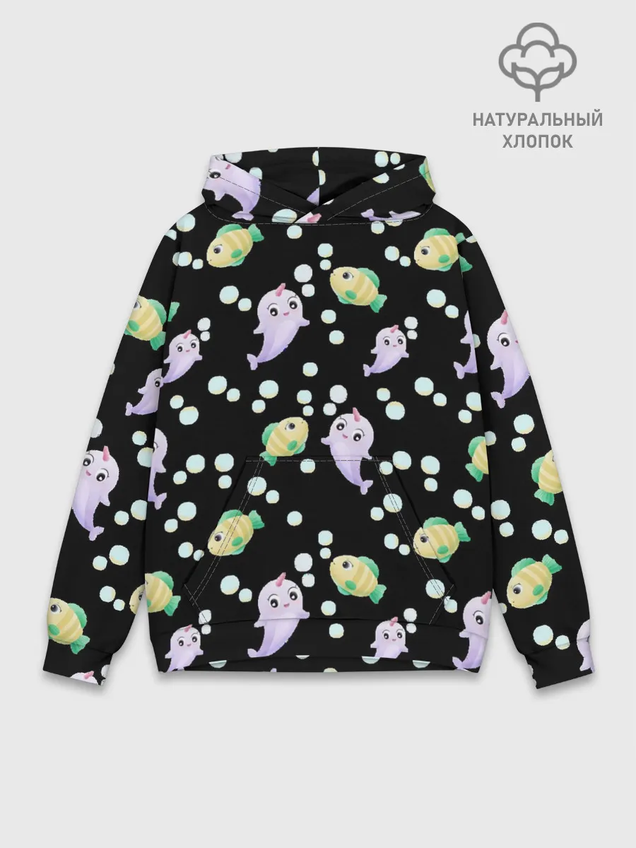 Худи мужской база хлопок / Морские жители