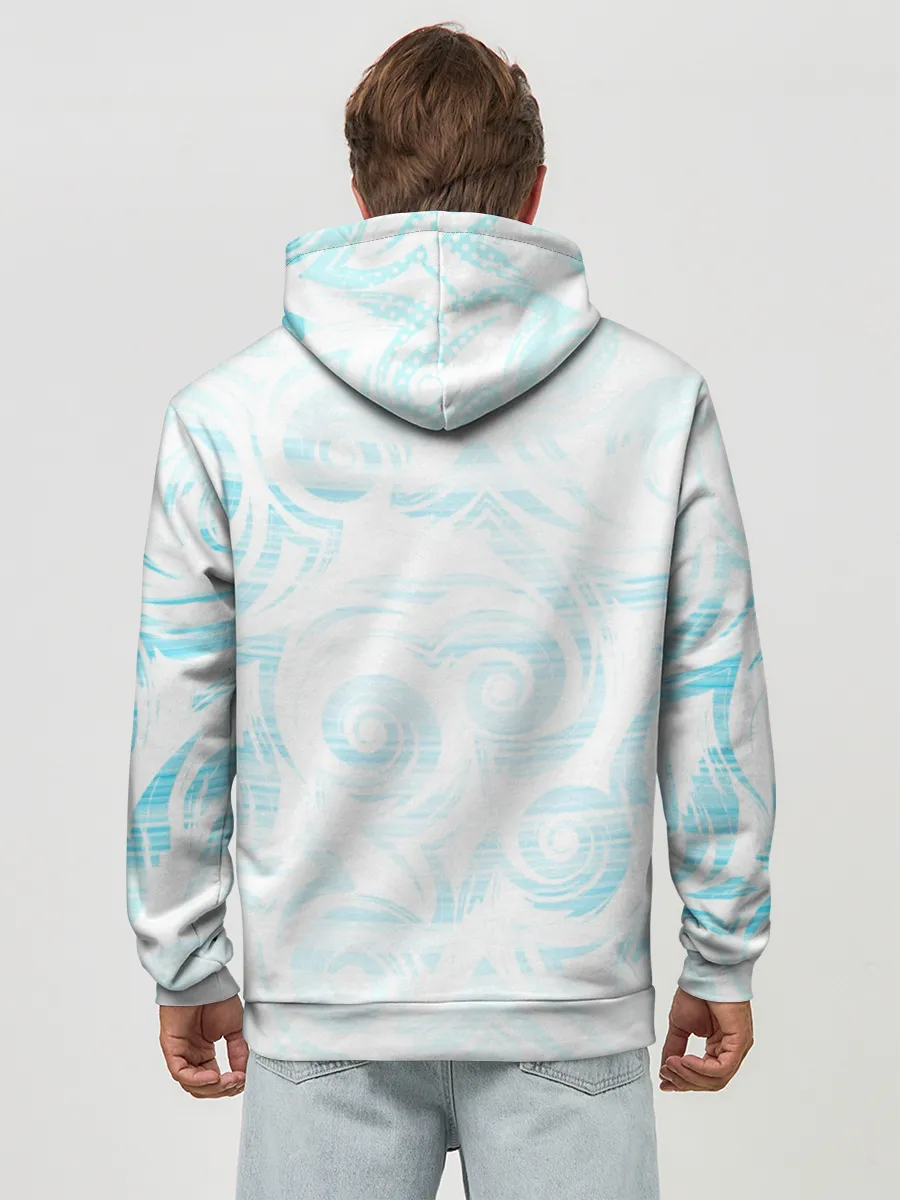 Худи мужской база хлопок / Пингвин рыбачит