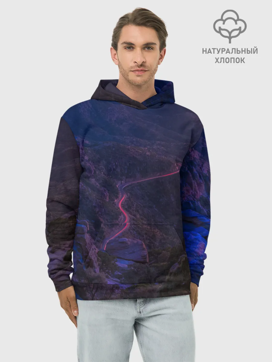 Худи мужской база хлопок / НЕОНОВАЯ ДОРОГА