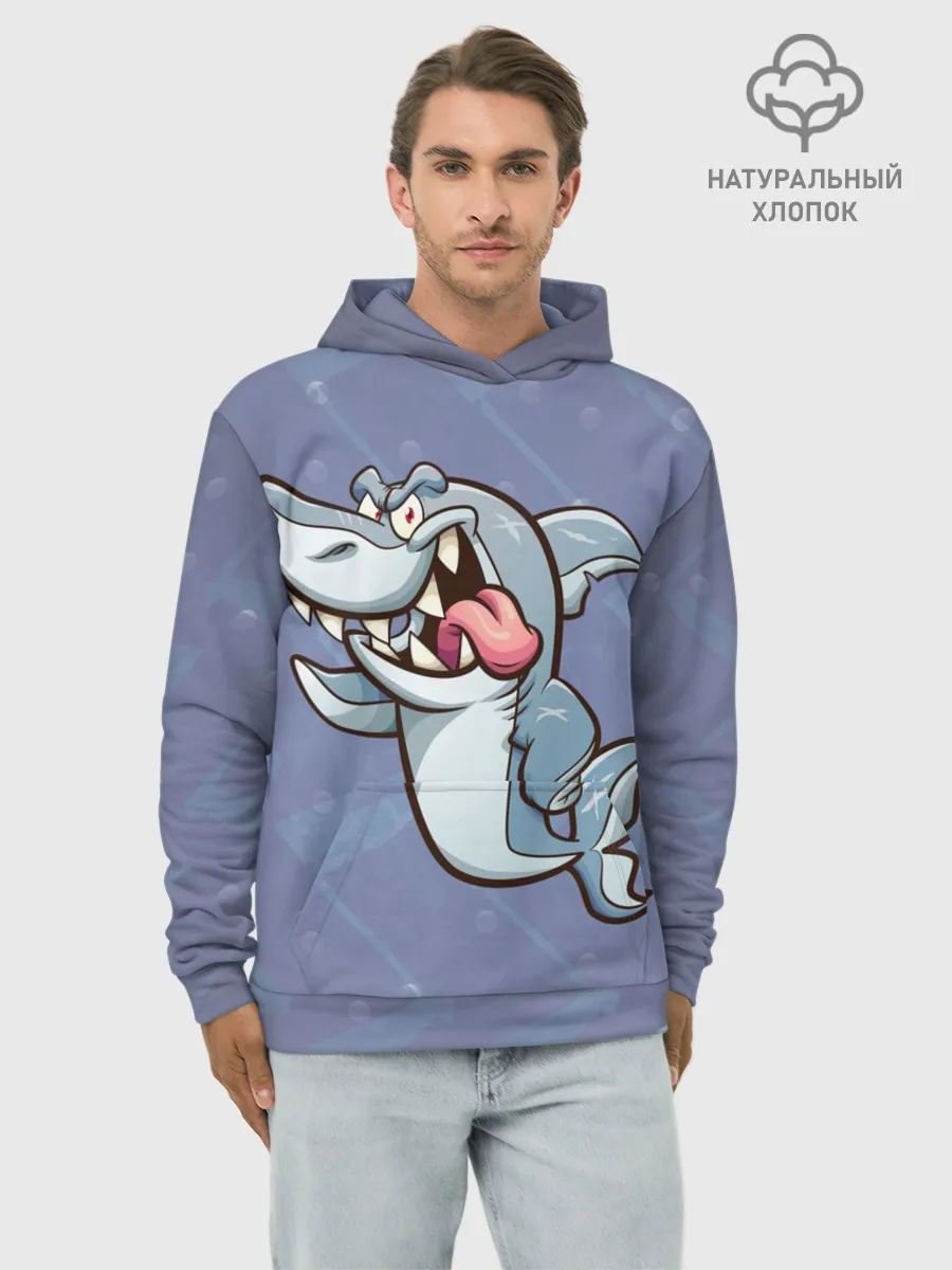 Худи мужской база хлопок / Акула