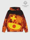 Худи мужской база хлопок / FC BARCELONA / FIRE / ОГОНЬ