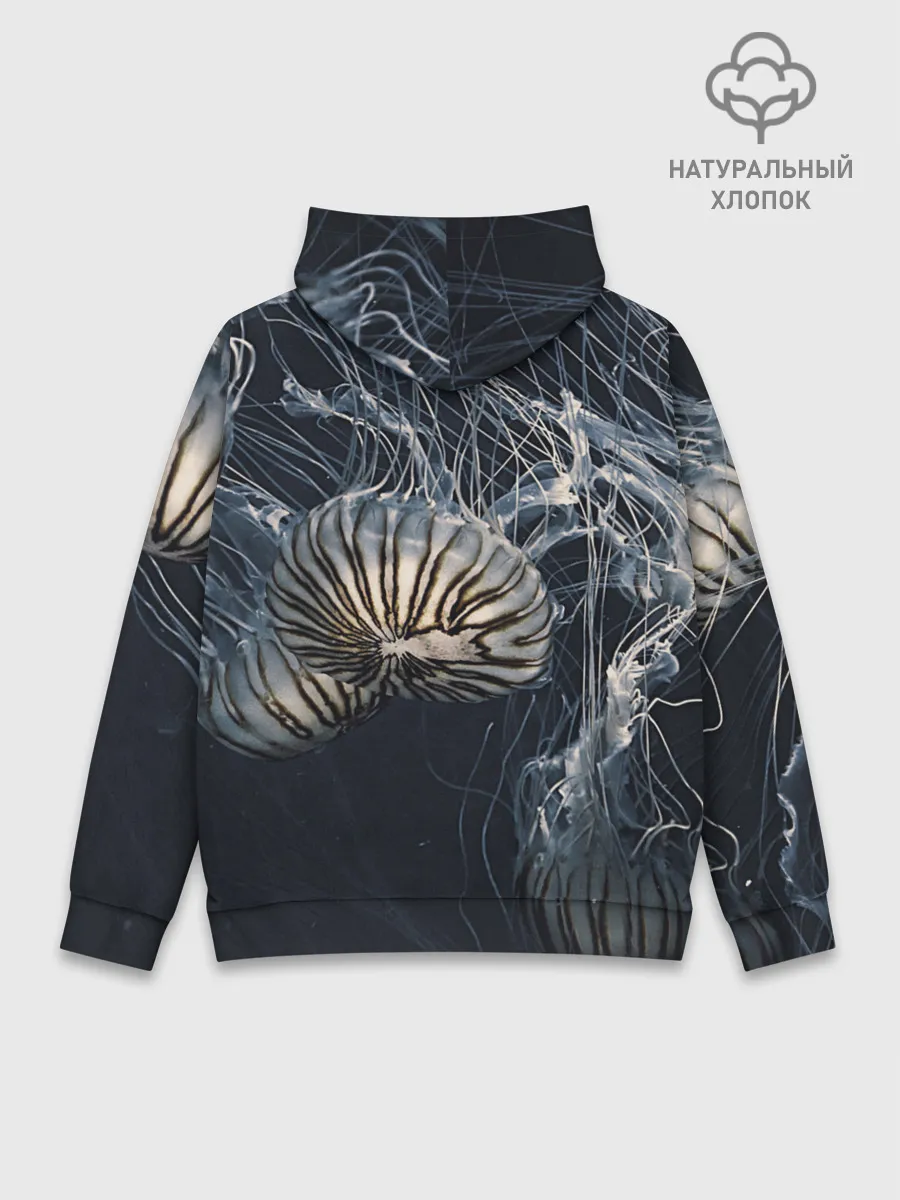 Худи мужской база хлопок / Рисунок медуза