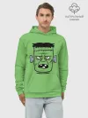Худи мужской база хлопок / Зеленый Франкенштейн