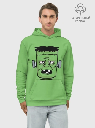 Худи мужской база хлопок / Зеленый Франкенштейн
