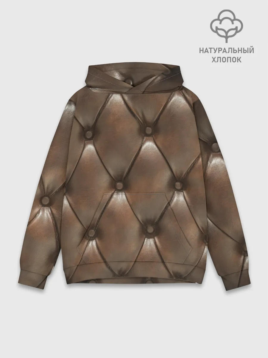 Худи мужской база хлопок / КоЖа в ромбиках