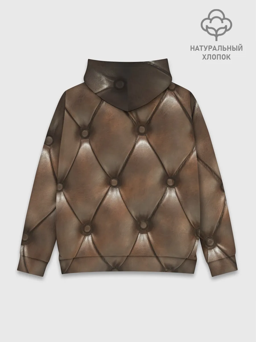 Худи мужской база хлопок / КоЖа в ромбиках