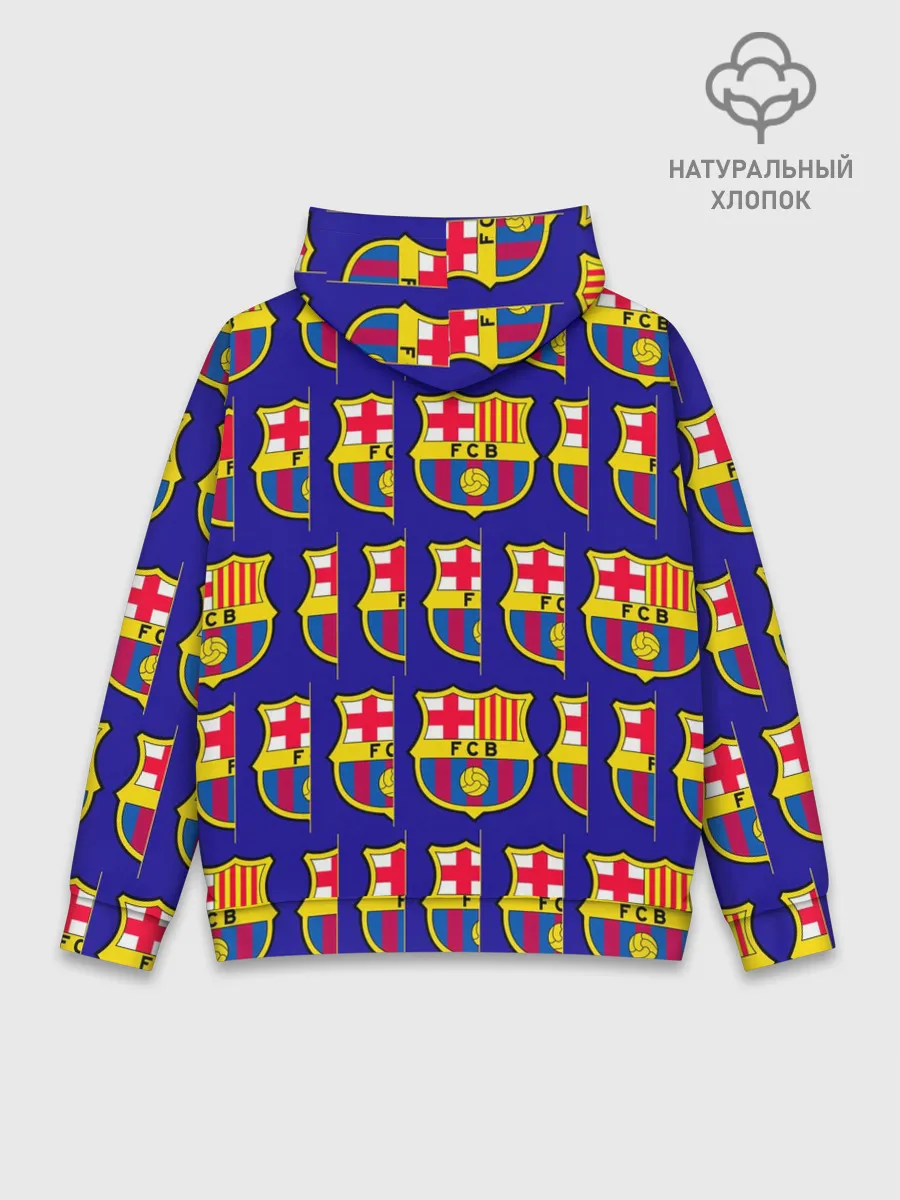 Худи мужской база хлопок / ФК БАРСЕЛОНА / PATTERN / УЗОР