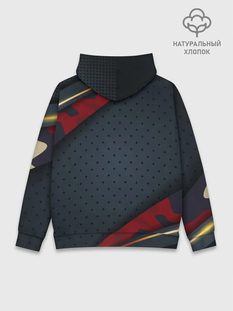 Худи мужской база хлопок / 3D Dark red & black