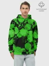 Худи мужской база хлопок / Зеленые Кляксы