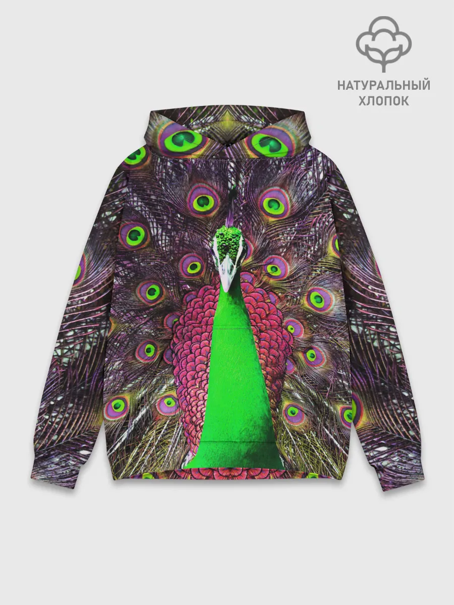 Худи мужской база хлопок / Оперение Павлина