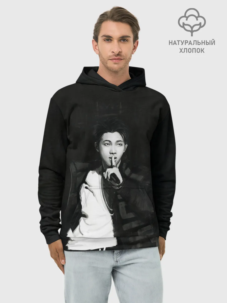 Худи мужской база хлопок / Namjoon black