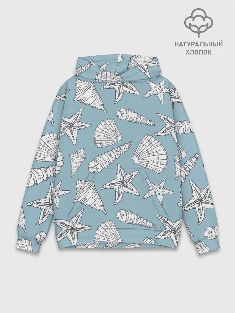 Худи мужской база хлопок / Морские обитатели