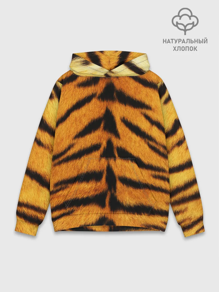 Худи мужской база хлопок / Шкура Тигра