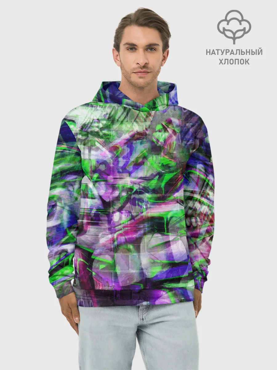 Худи мужской база хлопок / Граффити на стене