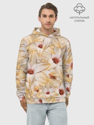 Худи мужской база хлопок / Яркие Цветы