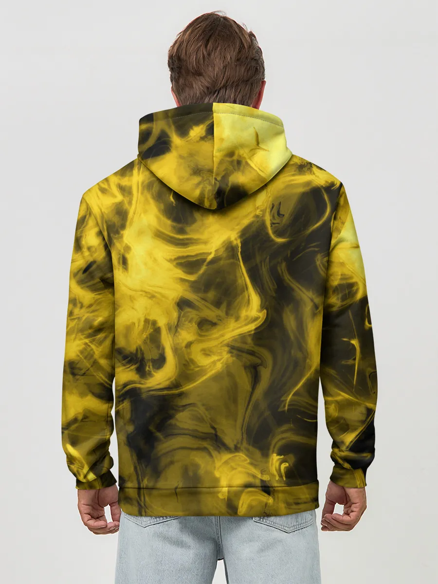 Худи мужской база хлопок / Желтый Неоновый Дым