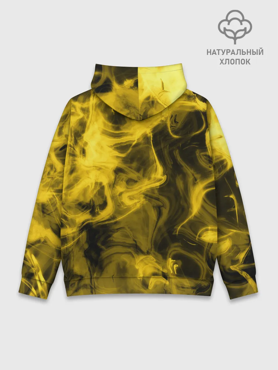 Худи мужской база хлопок / Желтый Неоновый Дым