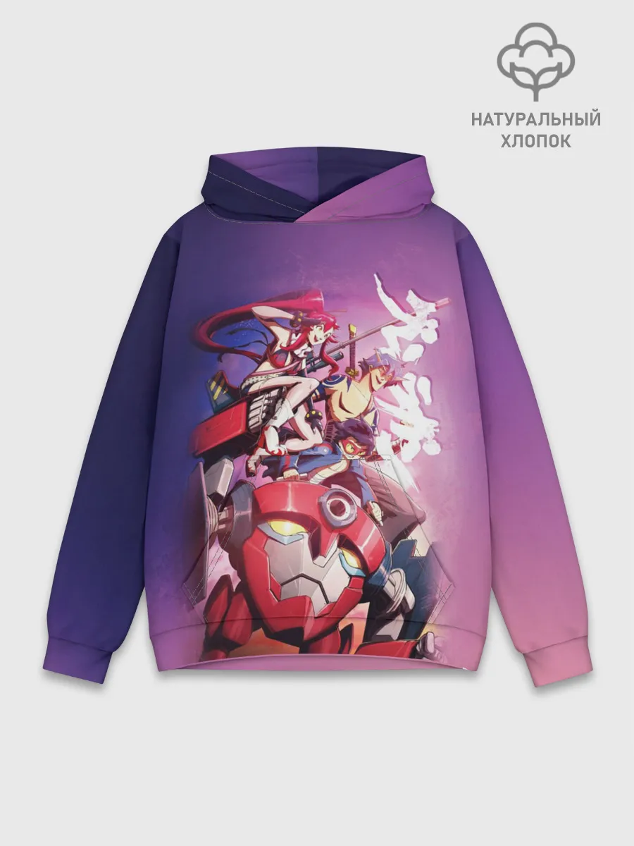 Худи мужской база хлопок / Gurren Lagann