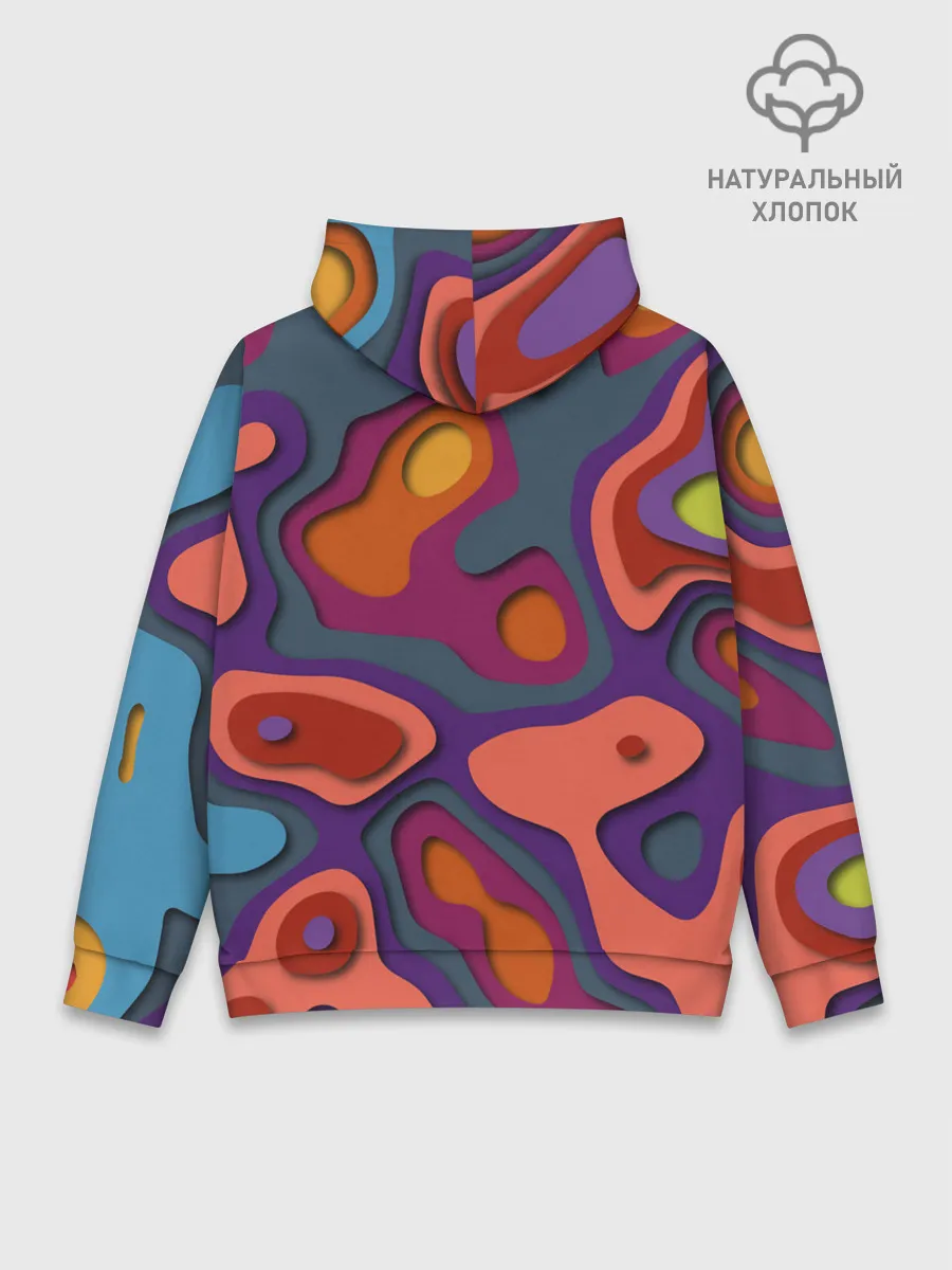 Худи мужской база хлопок / РазноцВетная абстракция