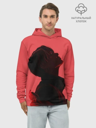 Худи мужской база хлопок / Pink Jungkook