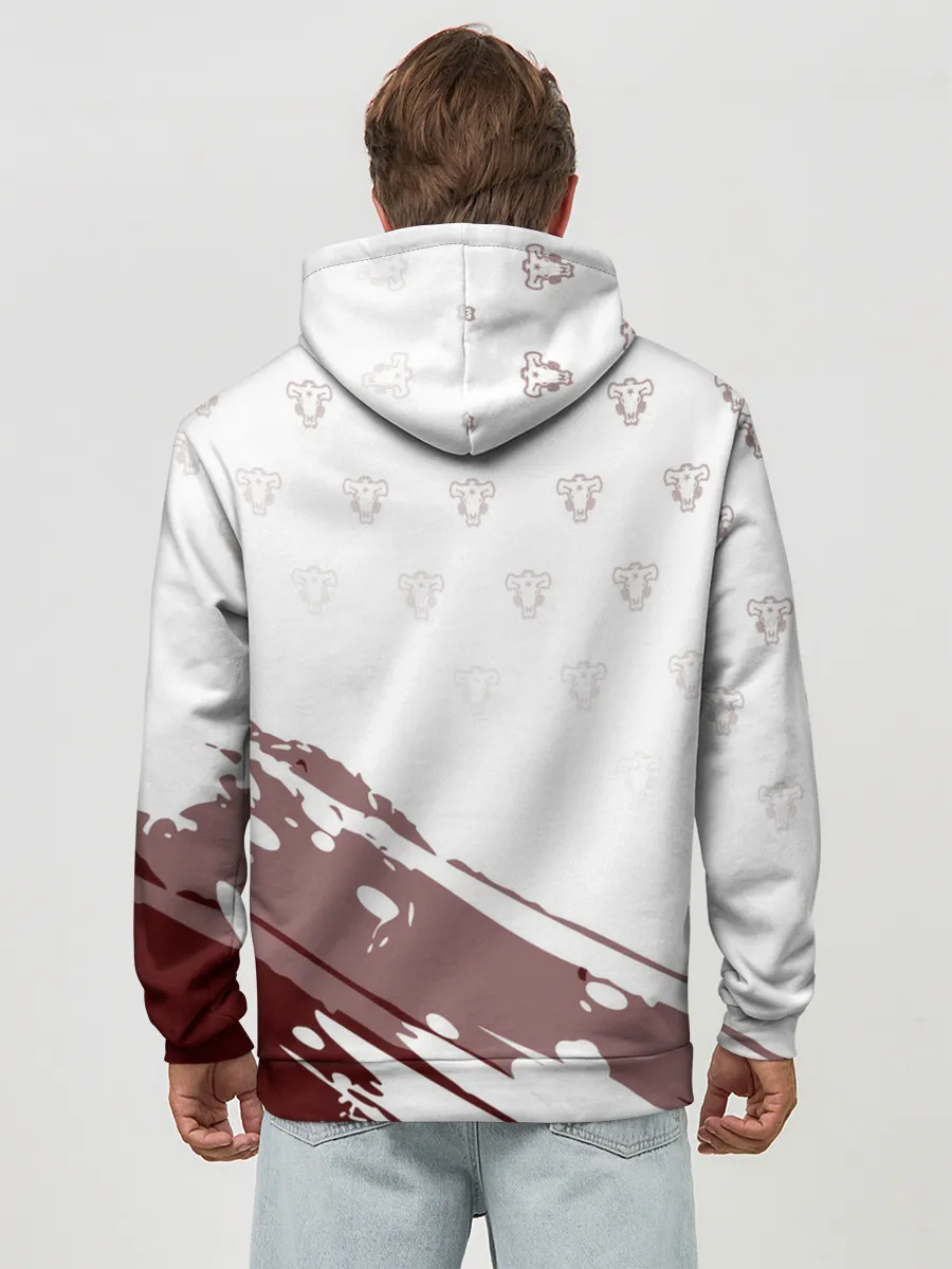 Худи мужской база хлопок / Аста кричит с мечом Чёрный клевер