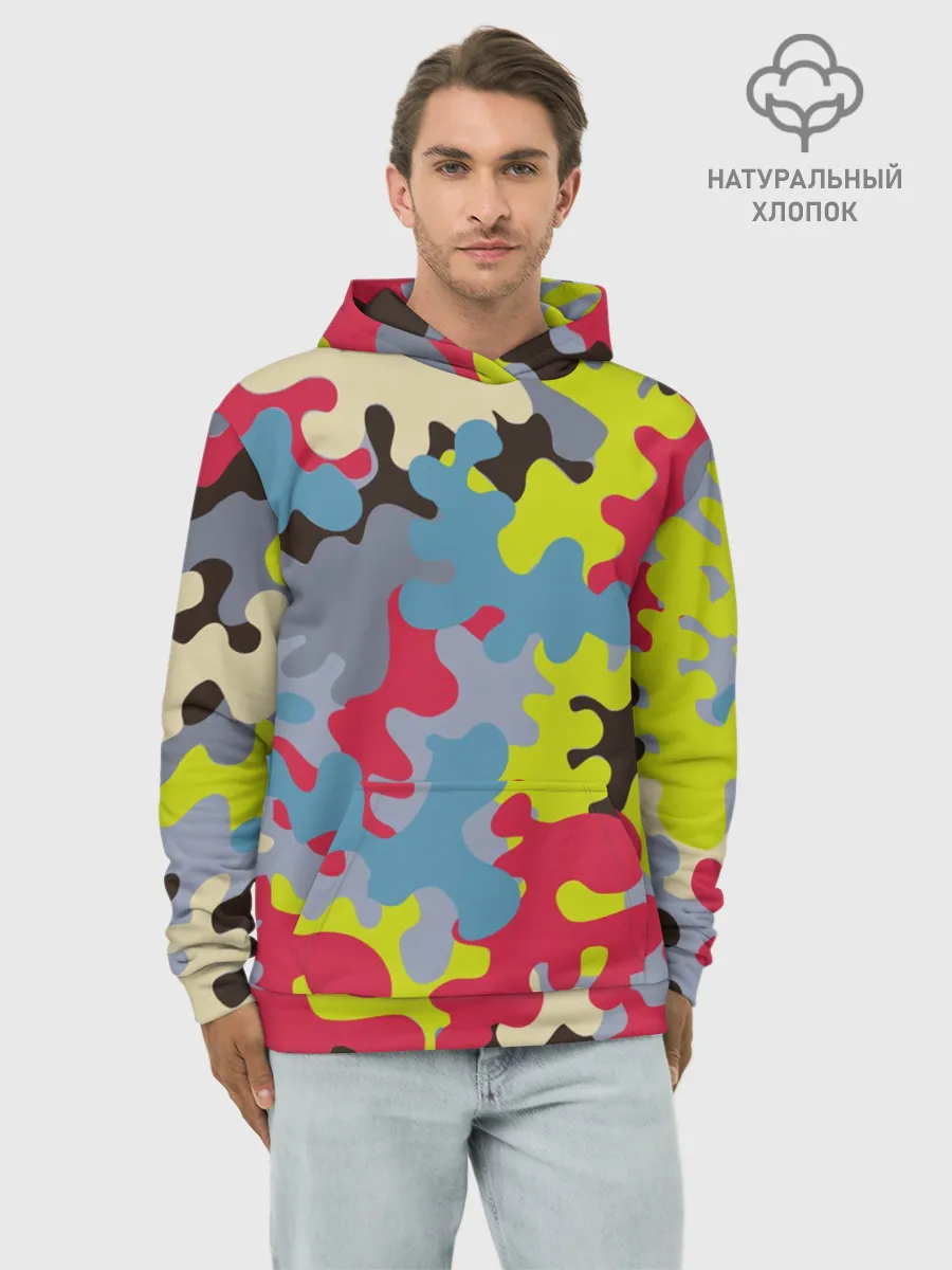 Худи мужской база хлопок / Цветные облака