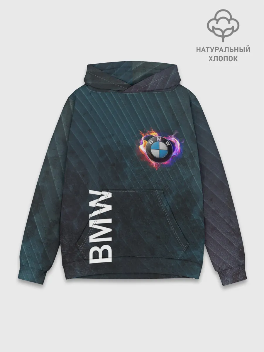 Худи мужской база хлопок / BMW Heart. Grooved Texture
