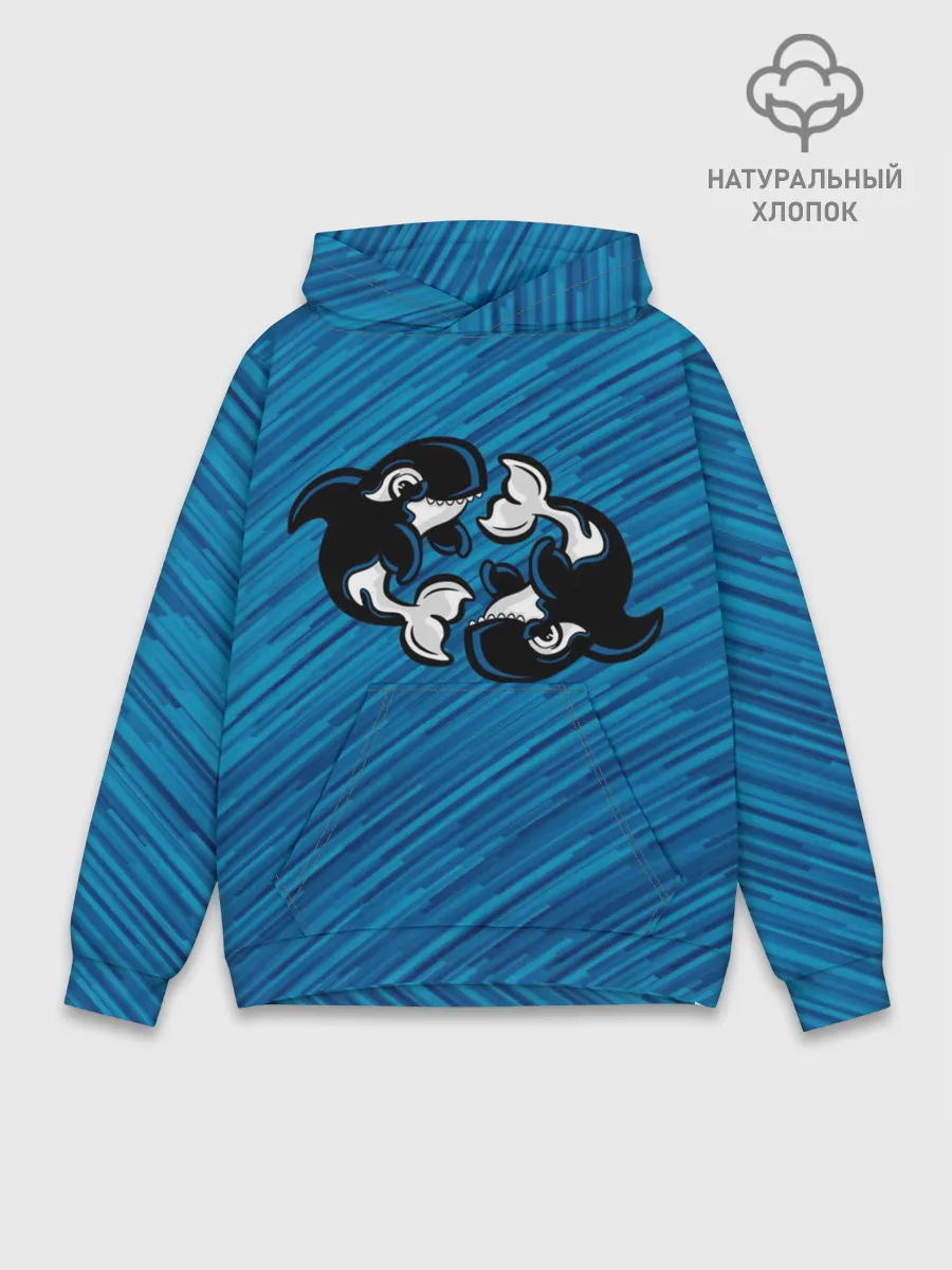 Худи мужской база хлопок / Две косатки