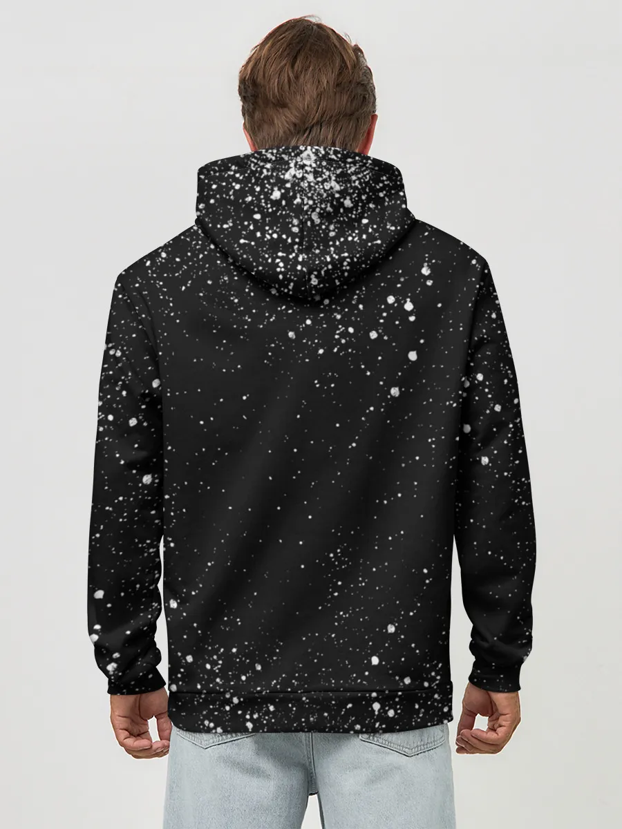 Худи мужской база хлопок / Череп Зверь и Брызги