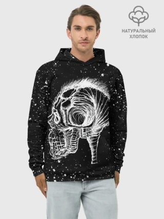 Худи мужской база хлопок / Череп Зверь и Брызги