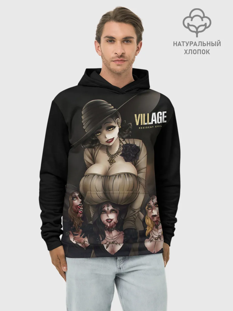 Худи мужской база хлопок / Resident Evil Village Димитреску с дочками