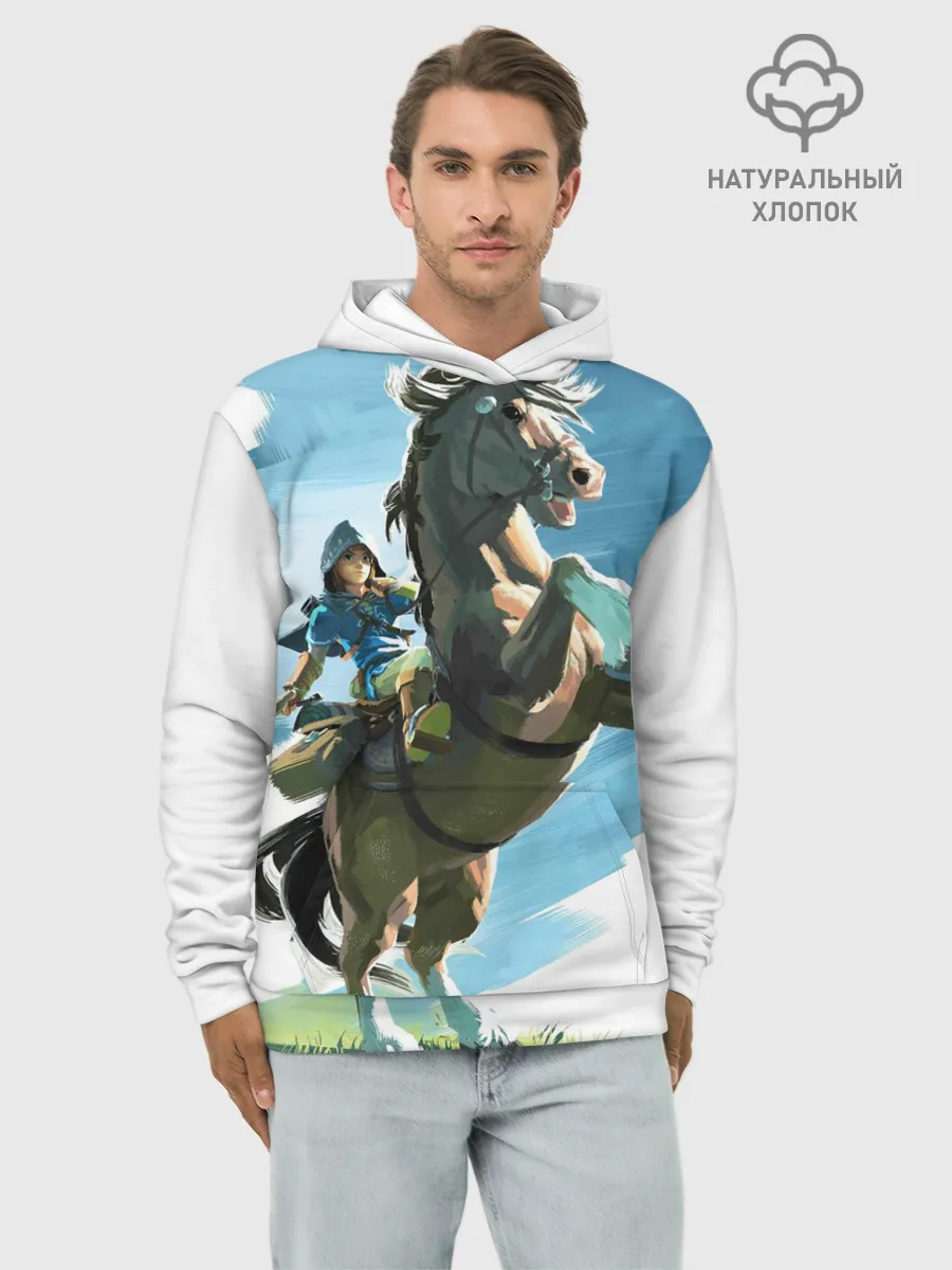 Худи мужской база хлопок / Линк на коне