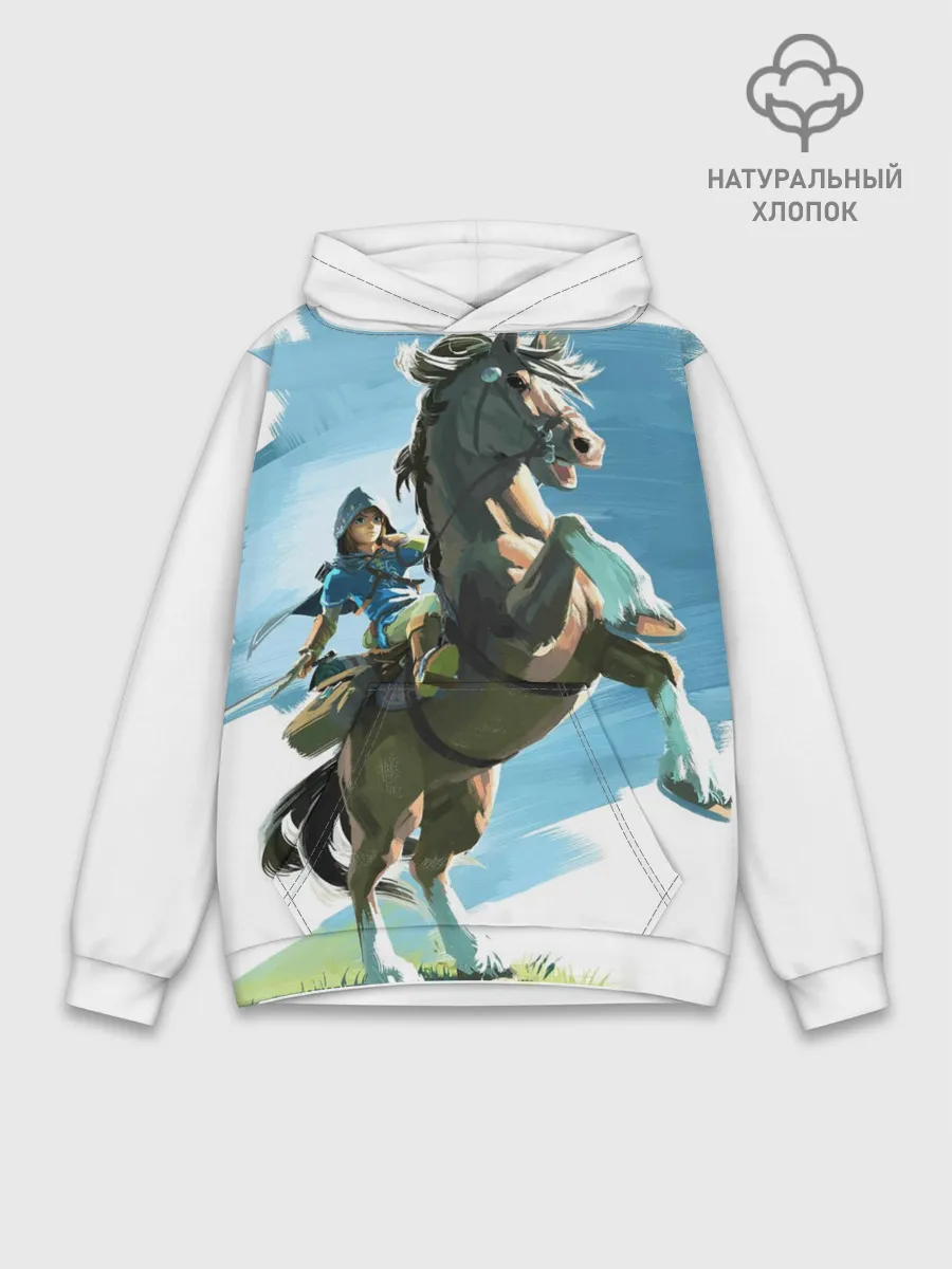 Худи мужской база хлопок / Линк на коне