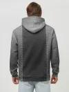 Худи мужской база хлопок / Черно-Серая Кожа