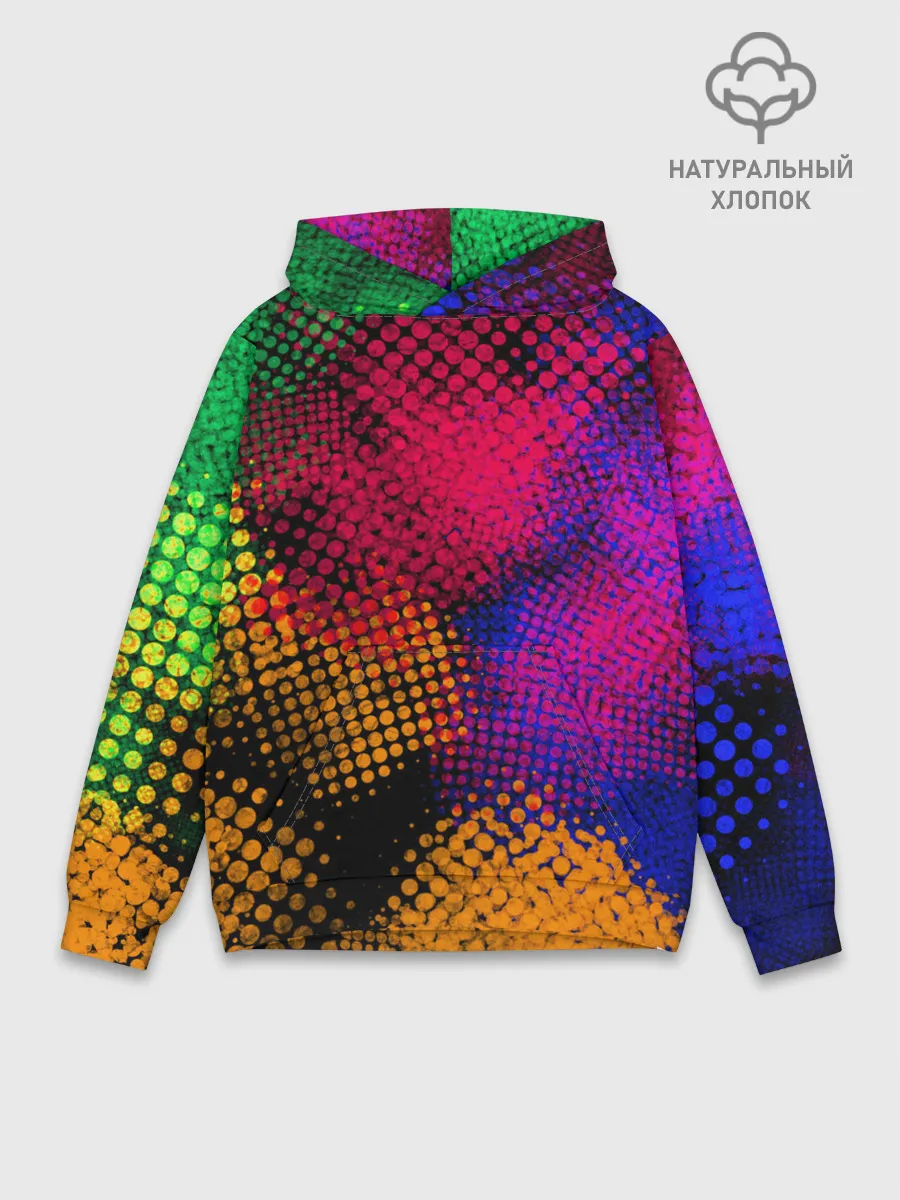 Худи мужской база хлопок / Цветные Разводы