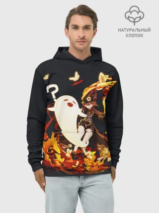 Худи мужской база хлопок / GENSHIN IMPACT / HU TAO