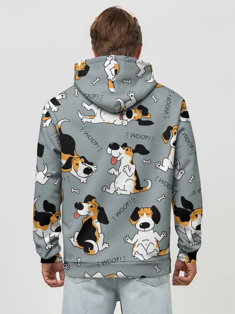 Худи мужской база хлопок / Собаки Бигли