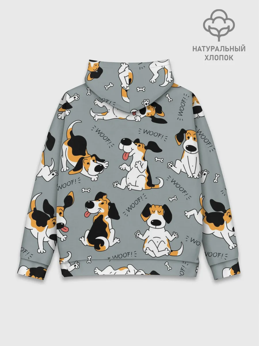 Худи мужской база хлопок / Собаки Бигли
