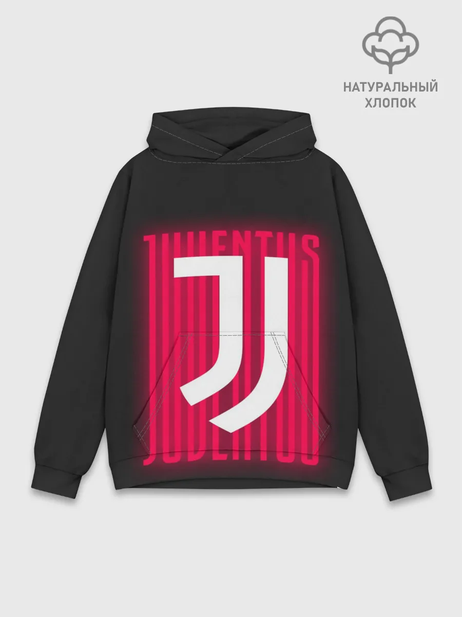 Худи мужской база хлопок / JUVENTUS / ЮВЕНТУС / НЕОН
