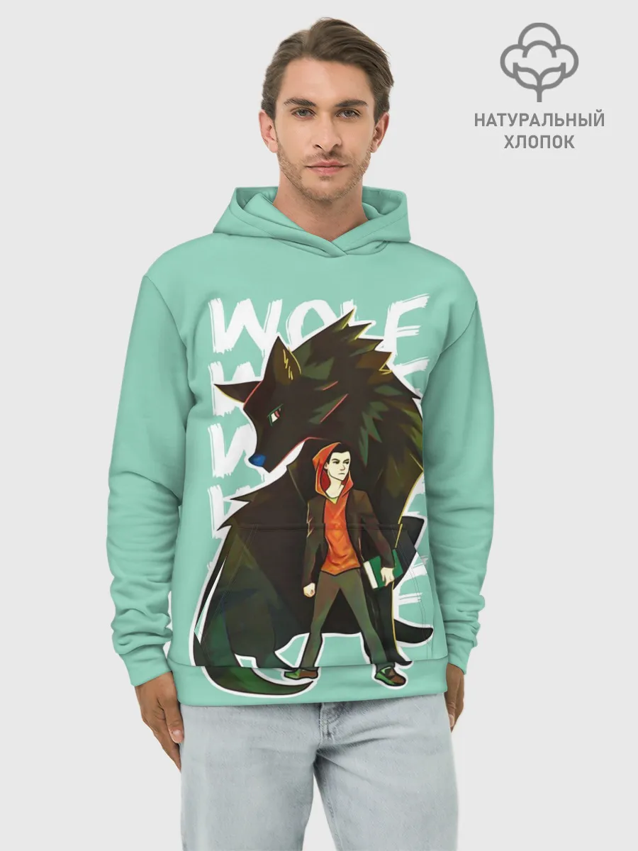 Худи мужской база хлопок / Wolf