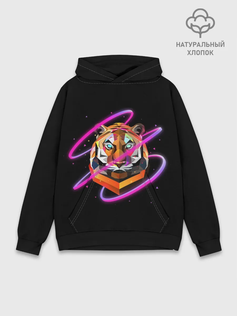 Худи мужской база хлопок / Тигр