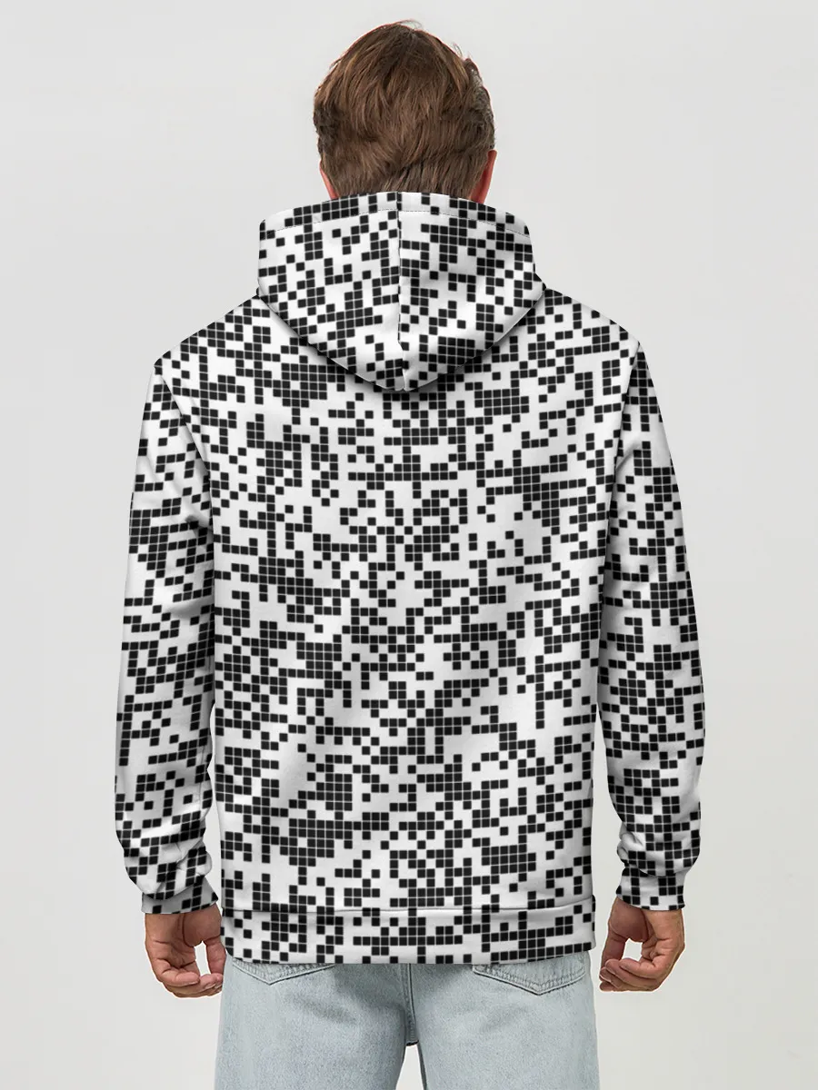 Худи мужской база хлопок / Пиксельный Узор