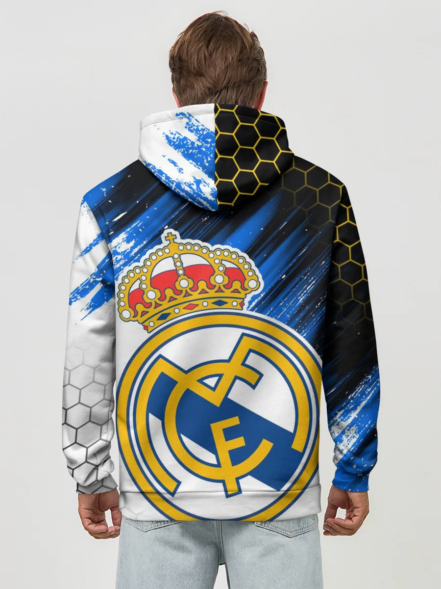 Худи мужской база хлопок / РЕАЛ МАДРИД / НЕОН / NEON