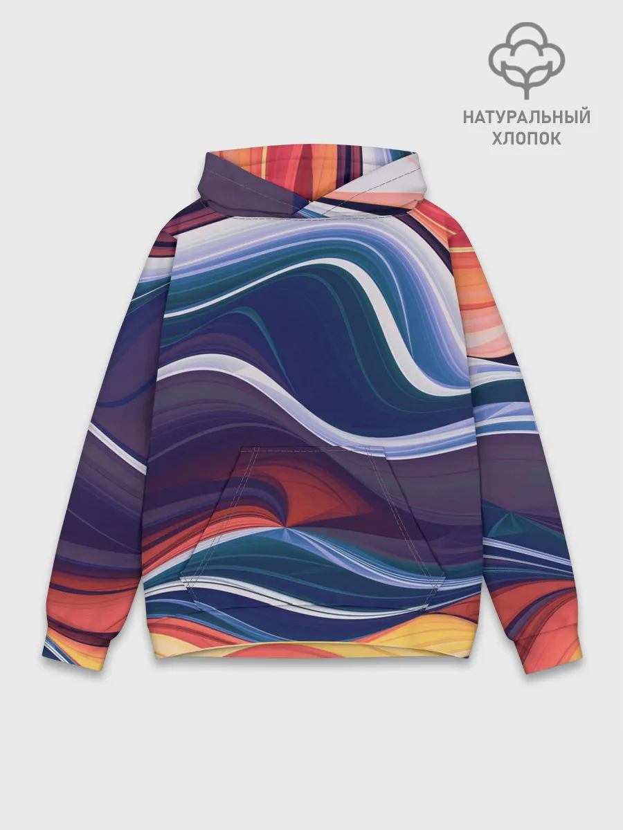 Худи мужской база хлопок / Colored lines