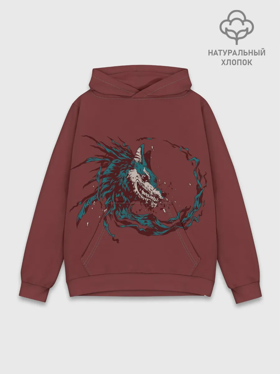 Худи мужской база хлопок / Волк