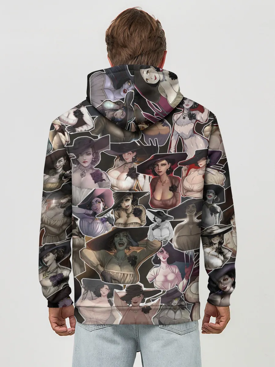 Худи мужской база хлопок / Dimitrescu stikers style 2